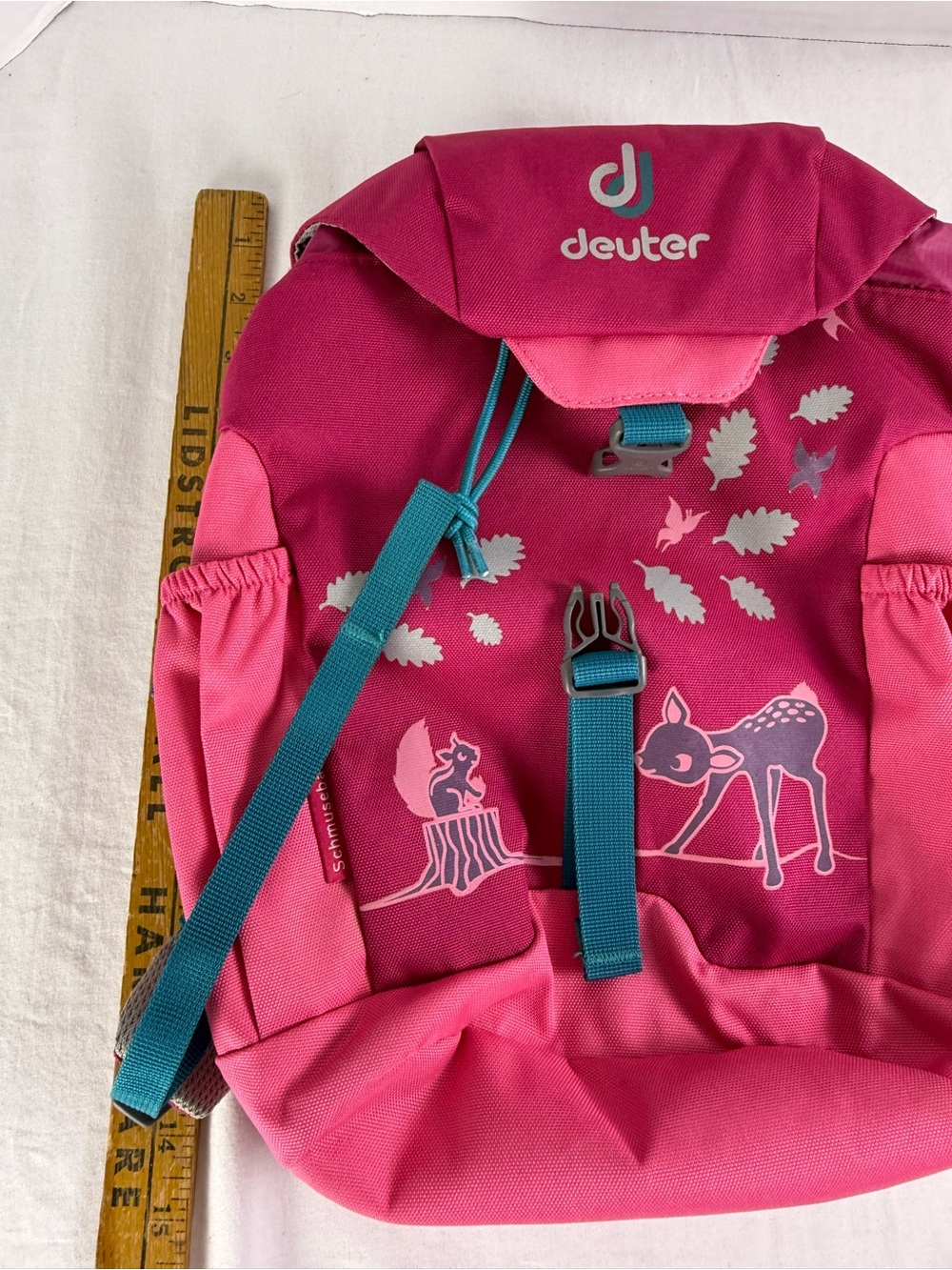 EUC Deuter 5L Girls Kids Pink BackPack Pico Woodland Design Schmusebar - Picture 8 of 8